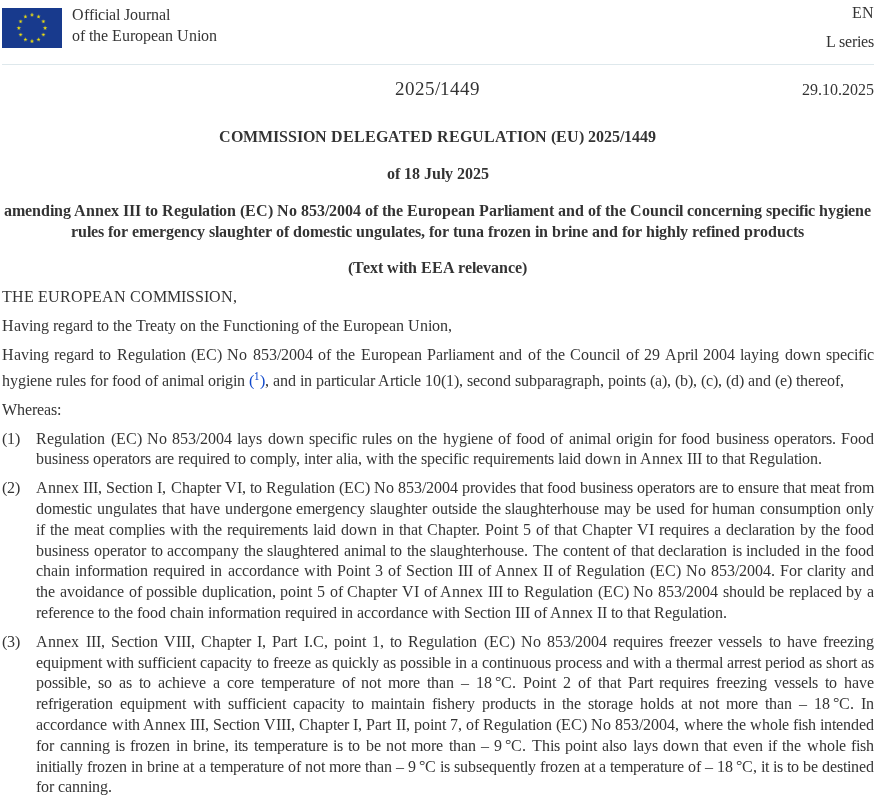 金枪鱼“温热”冷冻方式 被欧盟定义为贸易欺诈(图1)